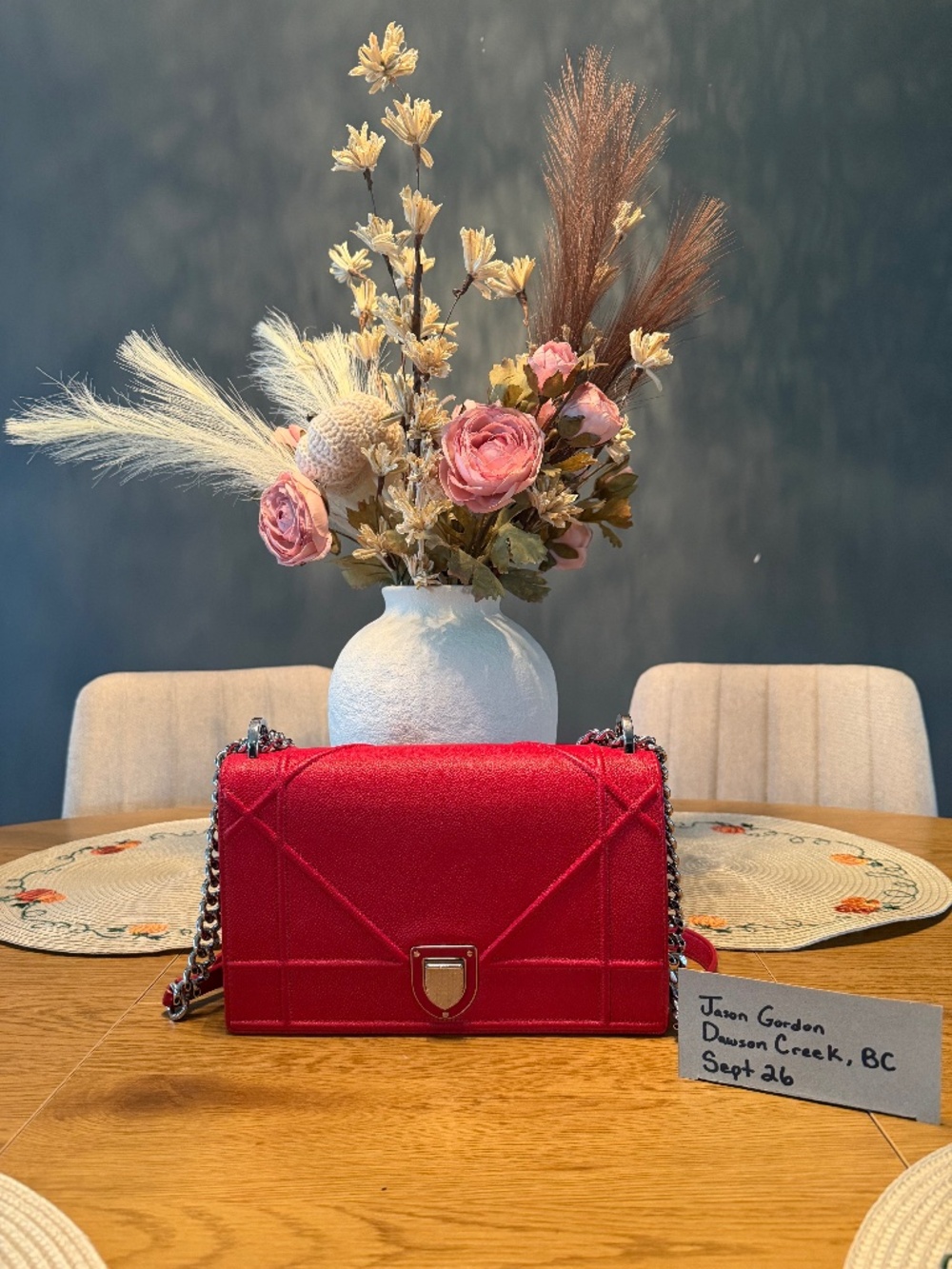 Dior Red Diorama Chain Bag